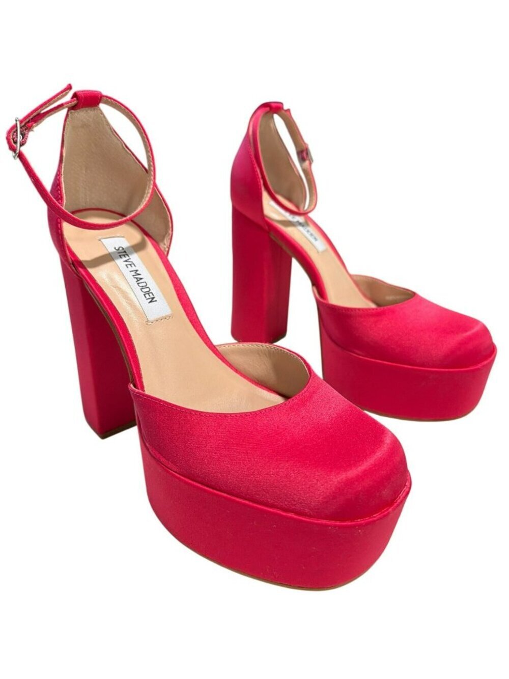 Steve Madden Agata Platform Heels Pink Block Heel Shoes Size 7.5